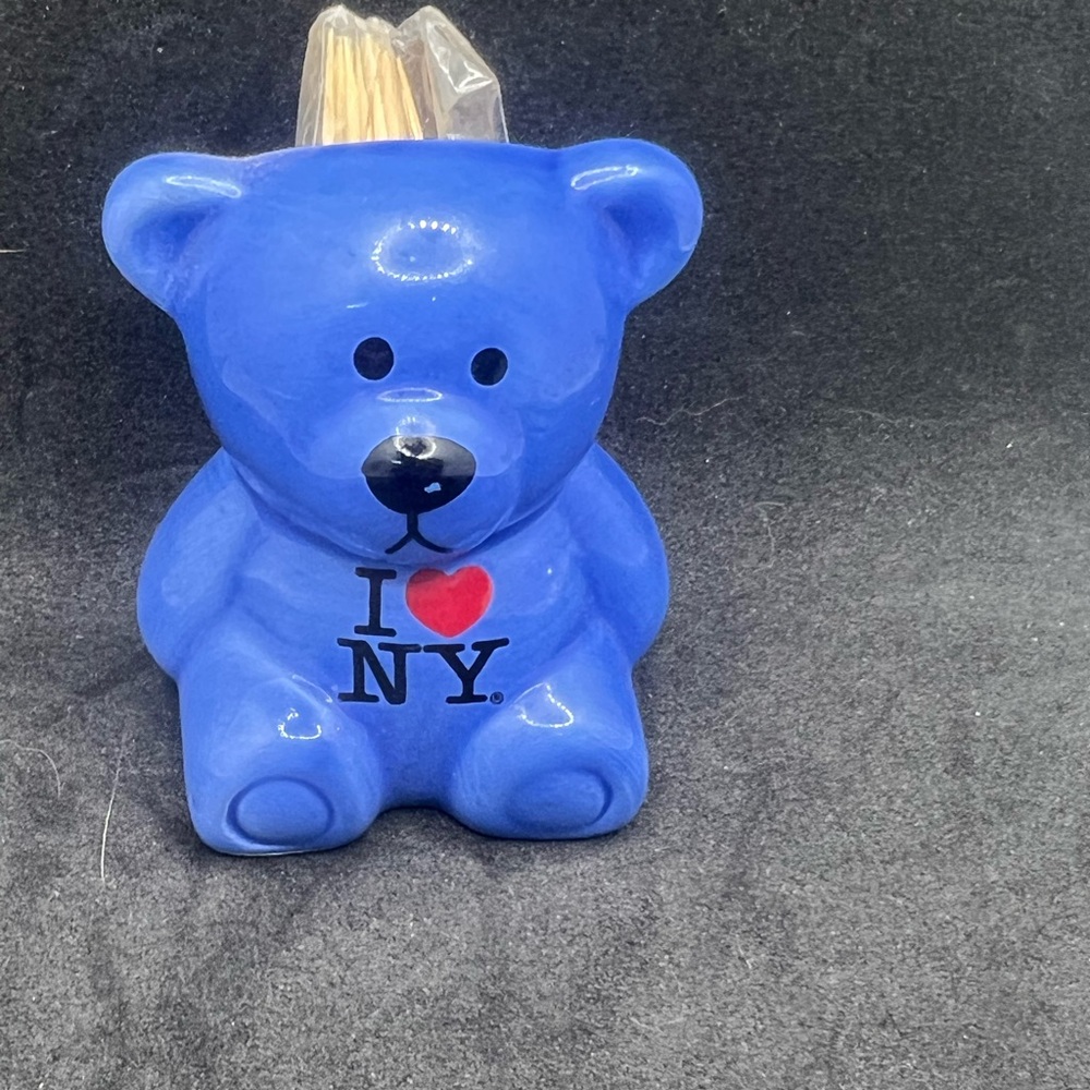 Blue Bear Ceramic Toothpick Holder